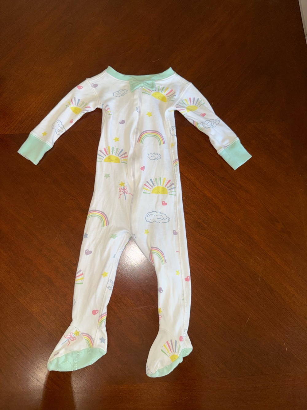 TBBC Baby White Rainbow & Sun One-Piece Pajama